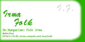 irma folk business card